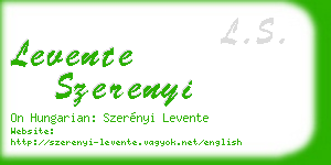 levente szerenyi business card